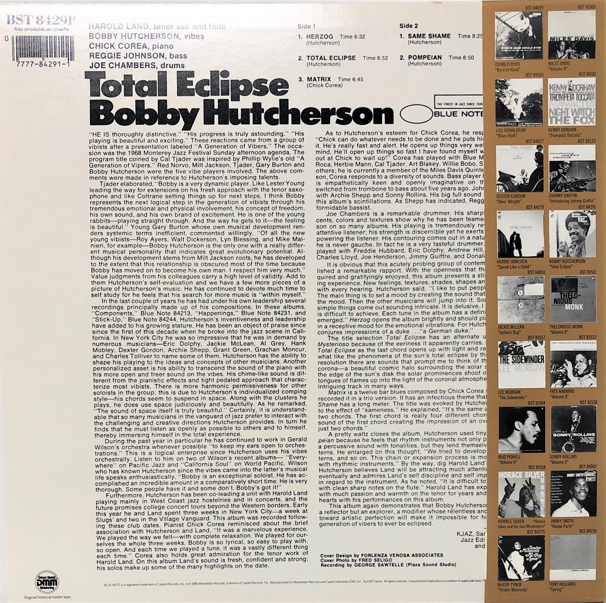 Bobby Hutcherson ‎– Total Eclipse | 中古レコード通販・買取のアカル・レコーズ