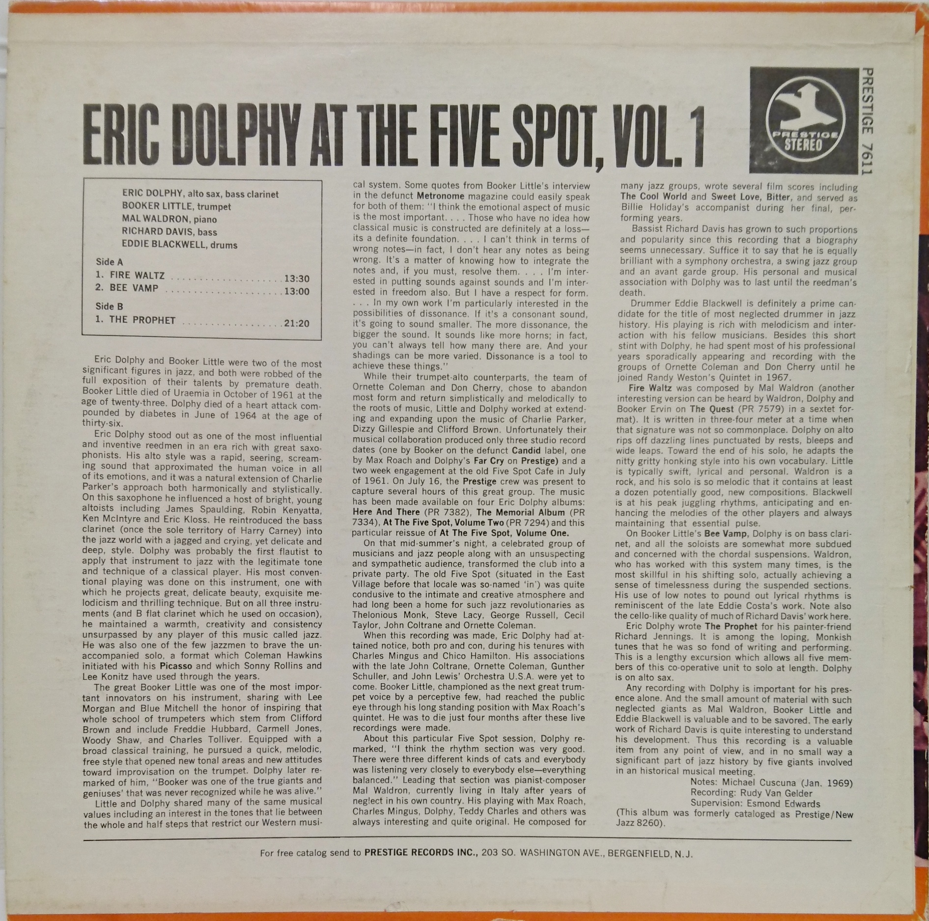 Eric Dolphy / At The Five Spot, Vol. 1