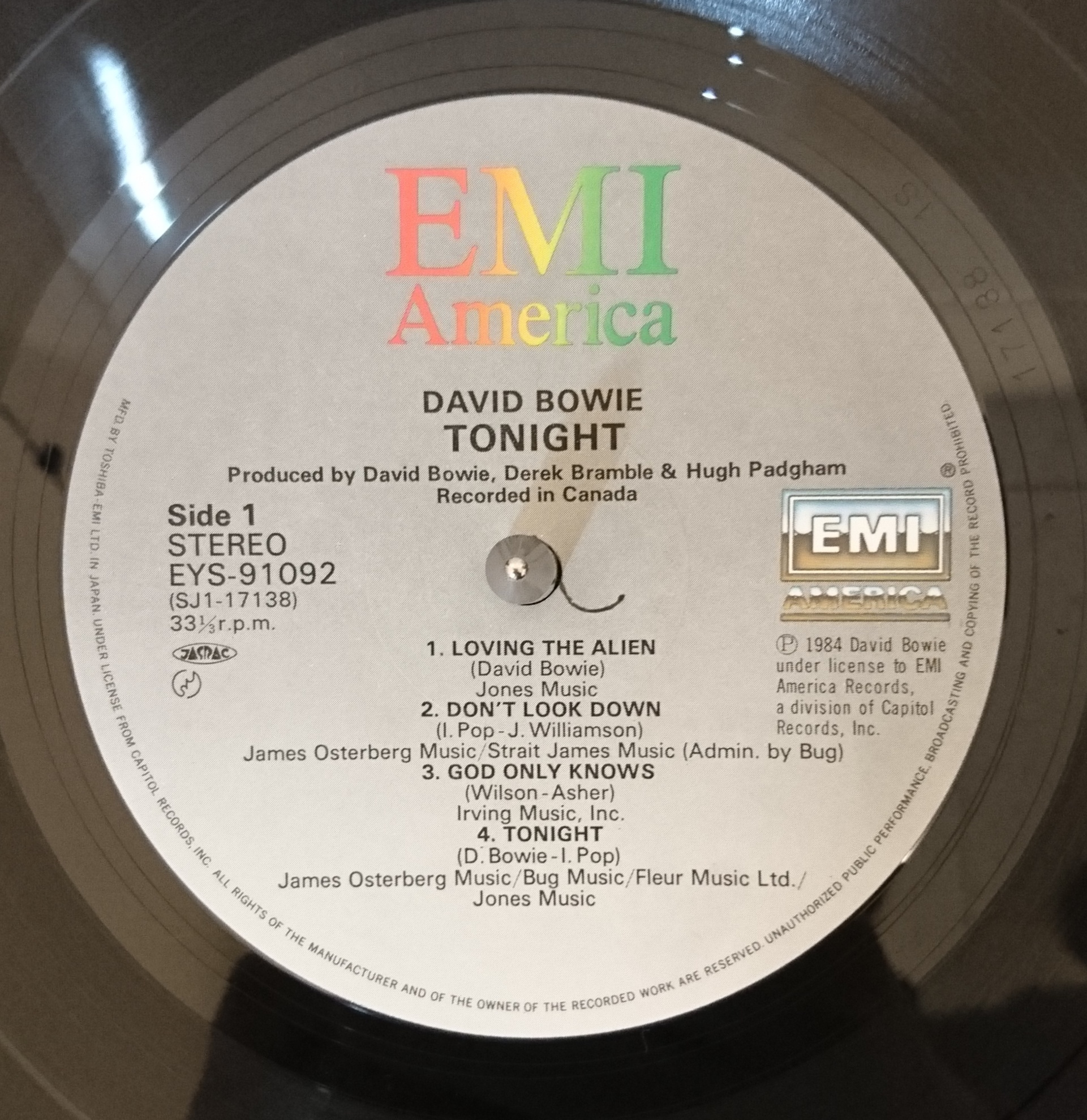 David Bowie / Tonight （デヴィッドボウイ／トゥナイト） | 中古レコード通販・買取のアカル・レコーズ